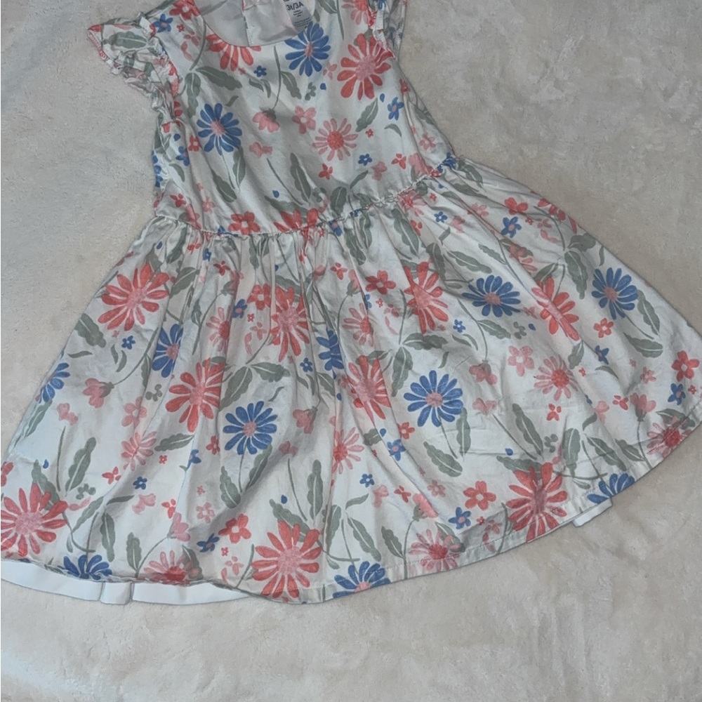 Floral Kids Dress in Pink and Blue